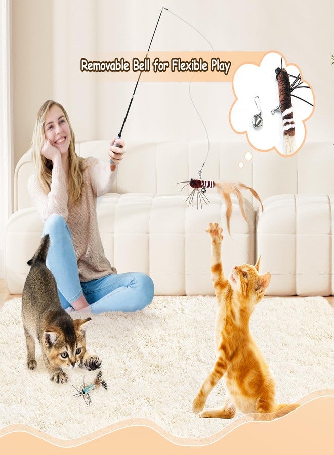 ORSDA Cat Toys, Cat Feather Toy for Indoor Cats, Replacement Teaser, Interative for Cats with Bell, Kitten Toys - Image 3